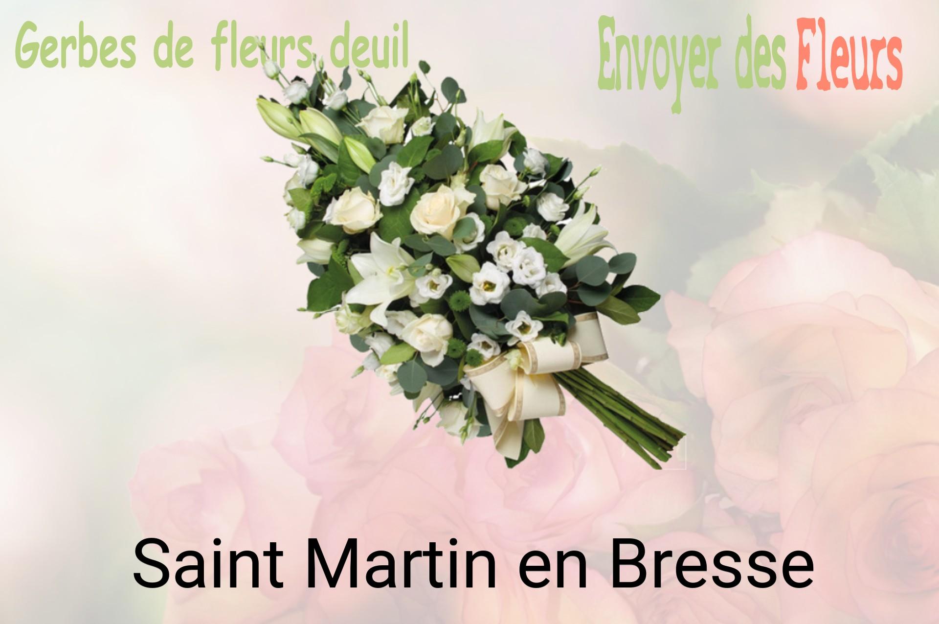 Gerbe de fleurs de deuil livrée à Saint-Martin-en-Bresse